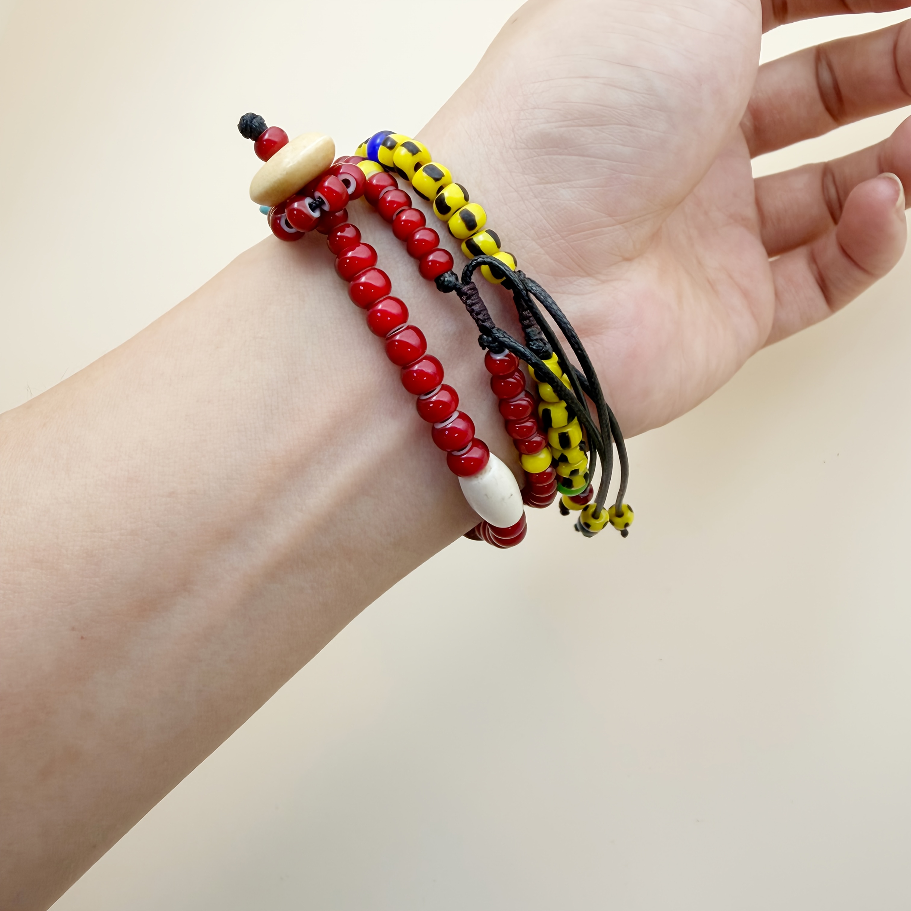 Vintage Trade Beads Adjustable Bracelet