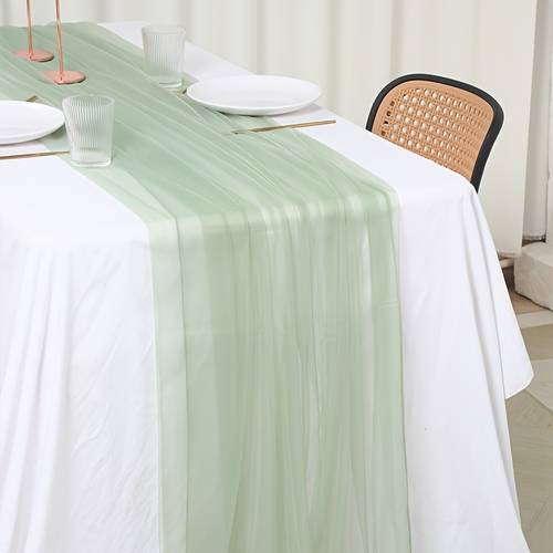 1 yarn table runner 300 75cm solid color polyester table decor rustic wedding party decoration happy birthday party supplies baby shower party hanging valance decor anniversary party dining table decor party table runner