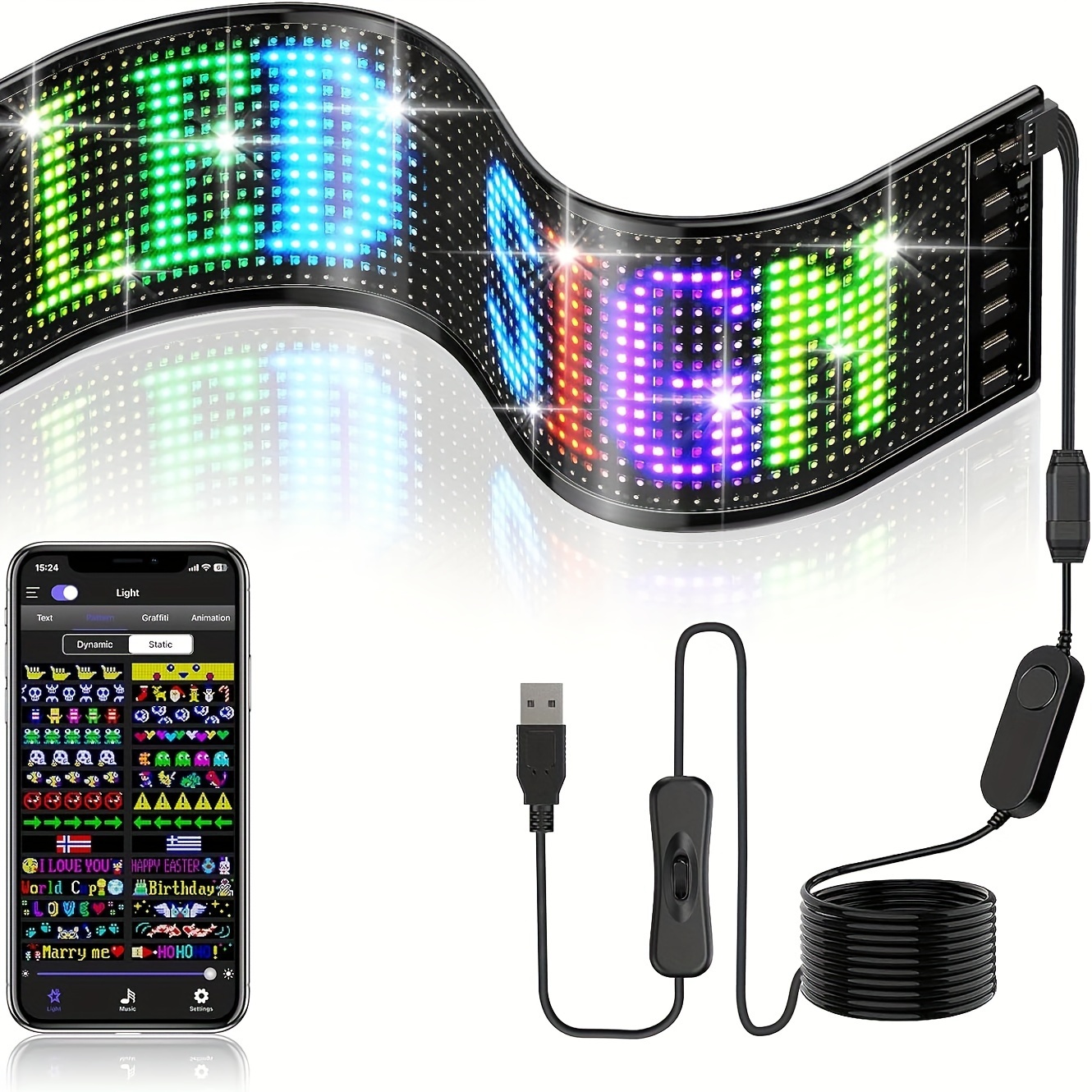 

-led Scrolling Sign - Customizable Text & Graffiti For Business, Store & Automotive Displays - Effortless App Control, Durable & Eye-catching