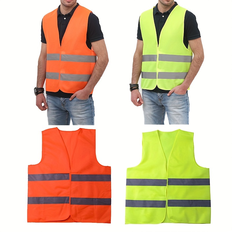 

High-visibility Reflective Safety Vest With Ideal For Construction Sites & Roadside Activities, Durable Construction Site Apparel - Ideal For Day Or Night Work