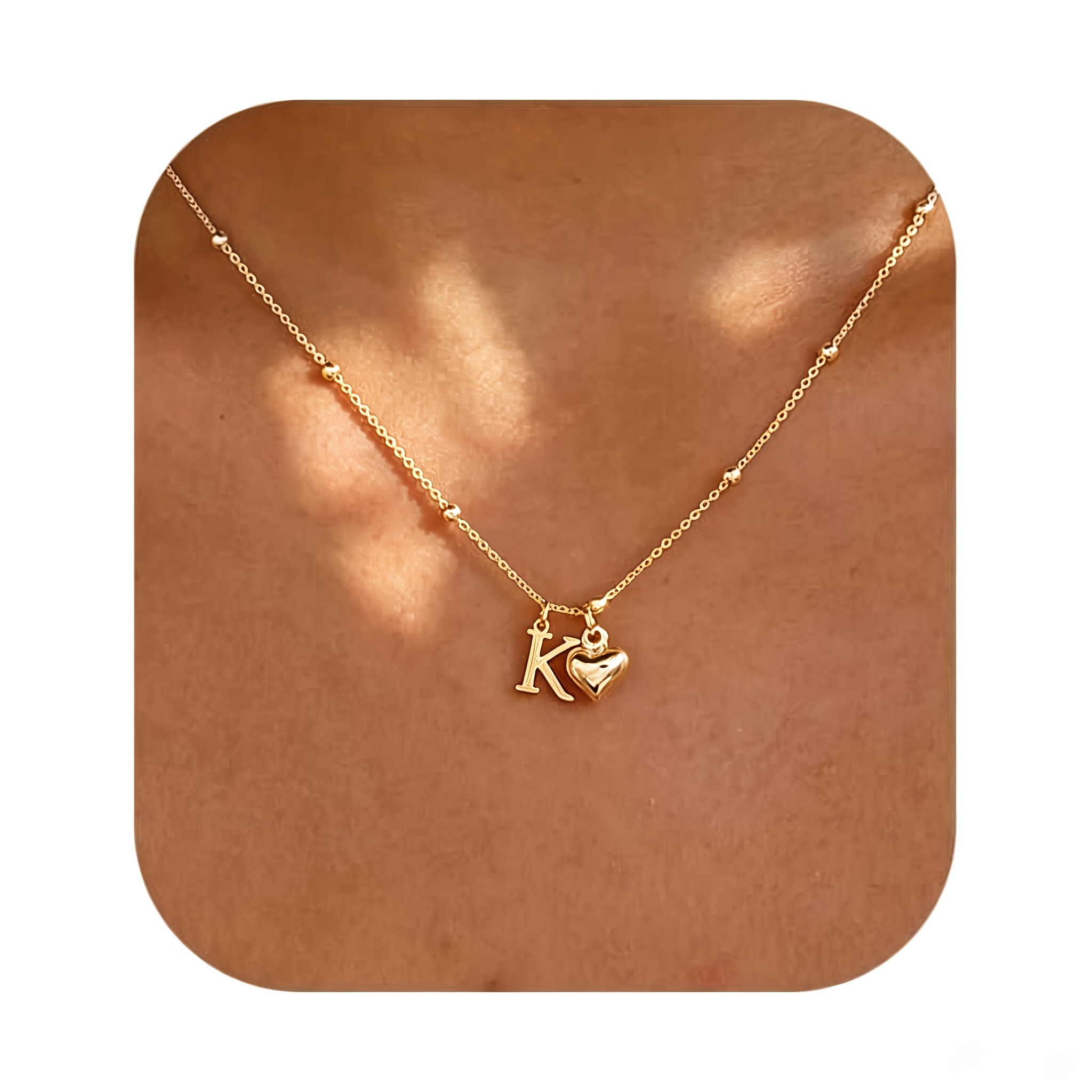 TEMU A Minimalist New Stainless Steel Letter-shaped Heart Pendant Necklace, Suitable For Women To Wear, And Can Be Used As A Stylish Choker Or Collar