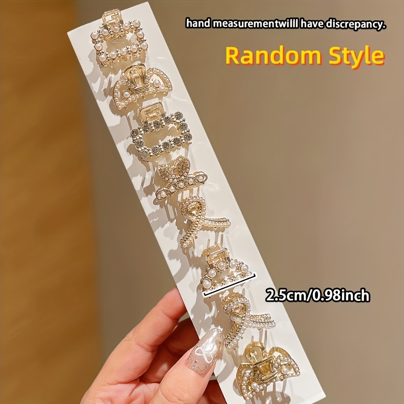 TEMU Ensemble de 6 mini pinces à cheveux vintage, style aléatoire. offre des pinces à cheveux robustes et élégantes, parfaites pour de à vos cheveux