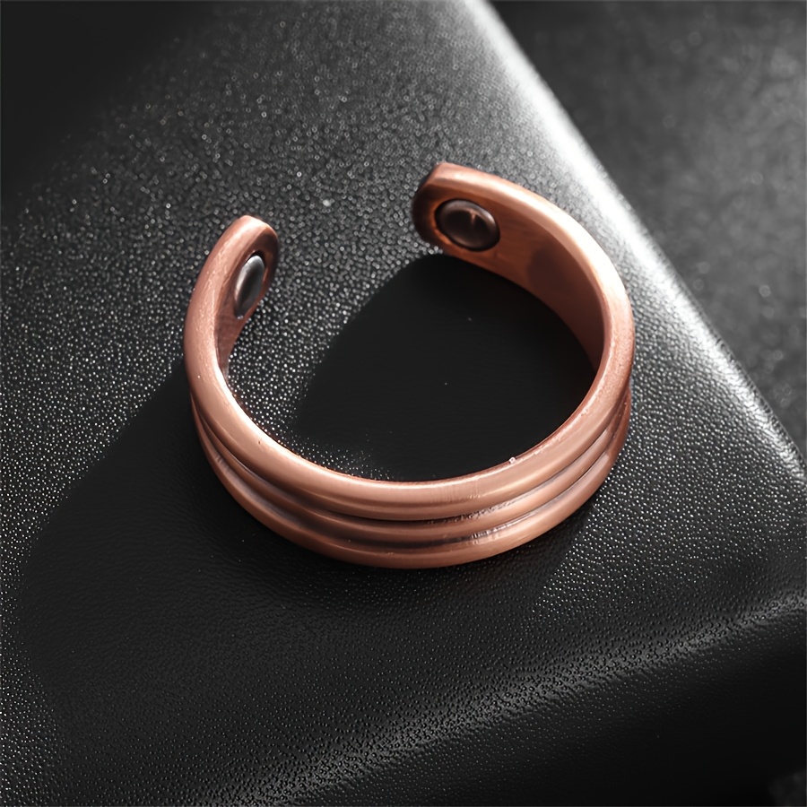 Bohemian Geometric Texture Open Copper Ring