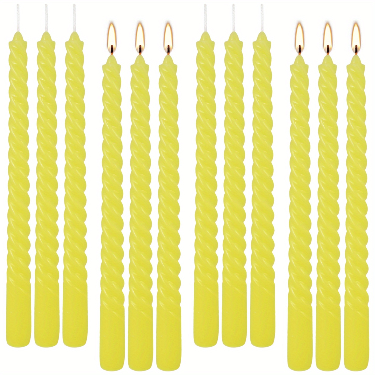Festival Candles 12 Thin Spiral Stick Candles for Decorations