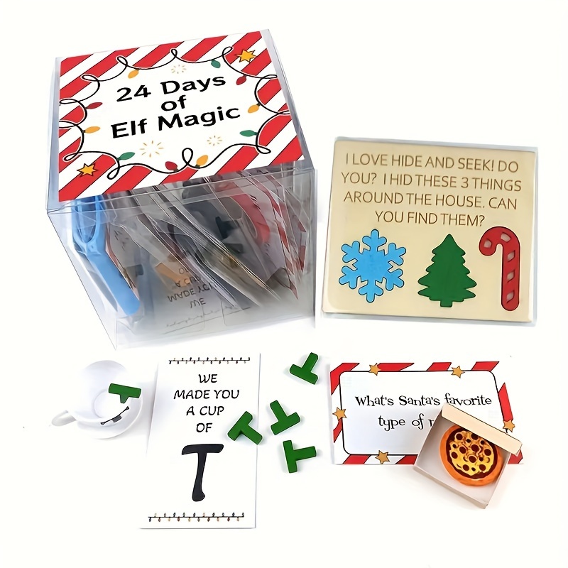 

24-day Elf & Decorations Set, Christmas -and- Kit, Plastic & 14+, No Required