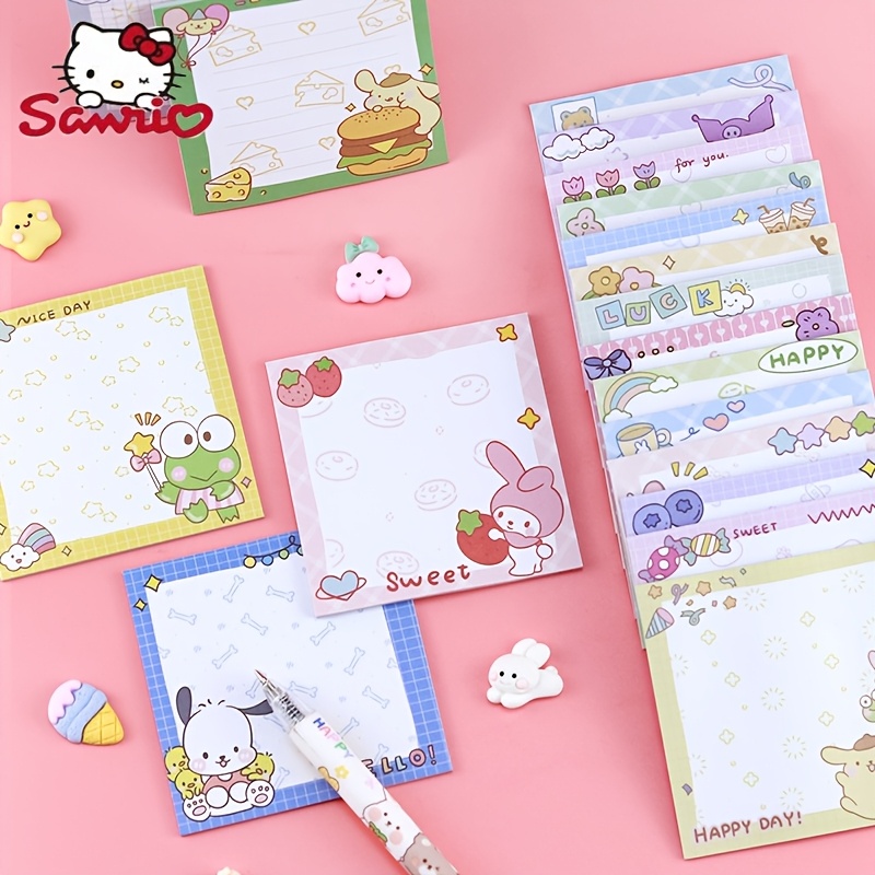 

16/12/4pcs Bloc-notes Sanrio, Notes Adhésives Mignonnes de Dessins Animés Kulomi Melody, Autocollants de Notes de Compte à de Haute , Notes Adhésives pour Notes et Messages