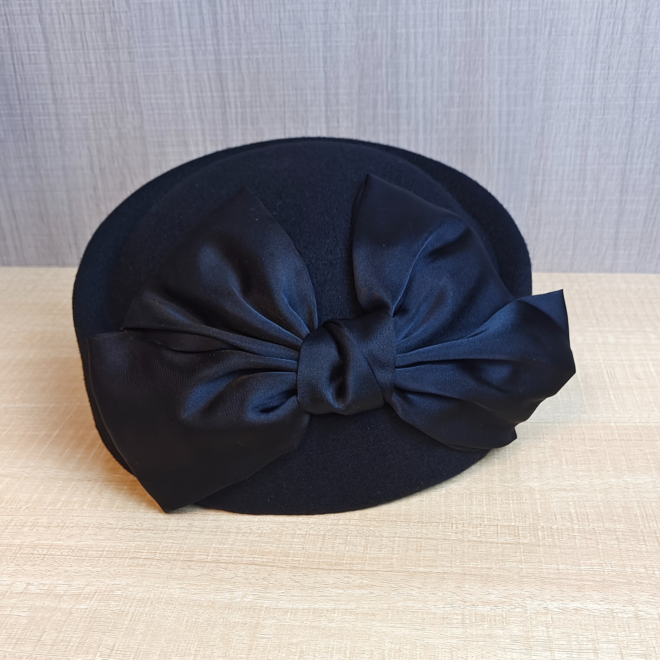 TEMU 1 Elegant And Fashionable French Beret, With A Large Ribbon , Heat-set Brimless Hat, For Daily Wear And Party Hat