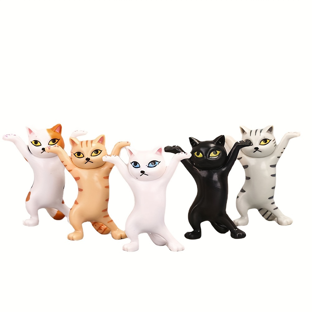 5PCS Anime Raising Hands Dancing Cat Model Cat Ornaments Cat Figures Toys For Children S Room Study Room Statues & Sculptures Home Decor_voghion.com