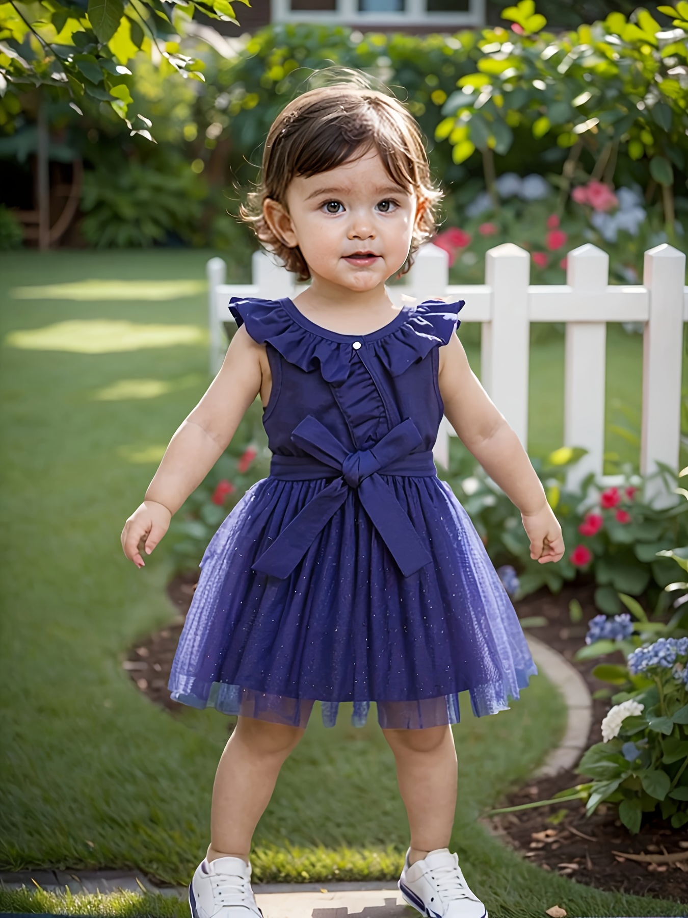 blue and white fantasy dress Dreamy Vintage Balloon Sleeve Dress