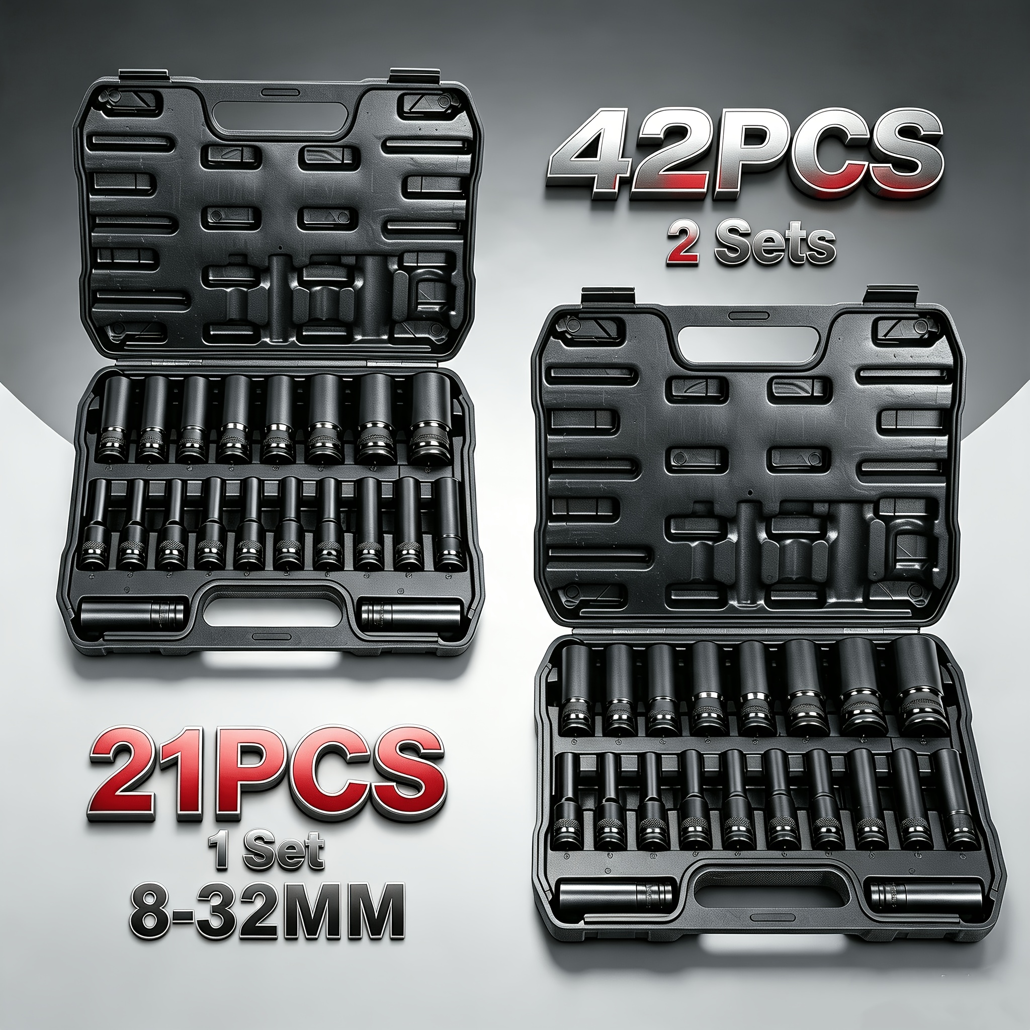 21/42pcs Pneumatic Extended Sleeve Tool Set
