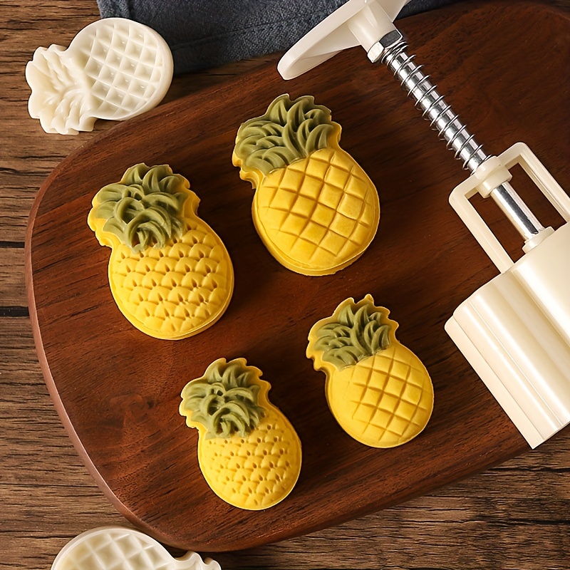 

Plastic Pineapple Mooncake Mold Set - Non-stick Hand Press Mooncake And Baking Mold With Press Stamp Design For Mid-autumn Festival, Green Bean Cake, And Baking Tools