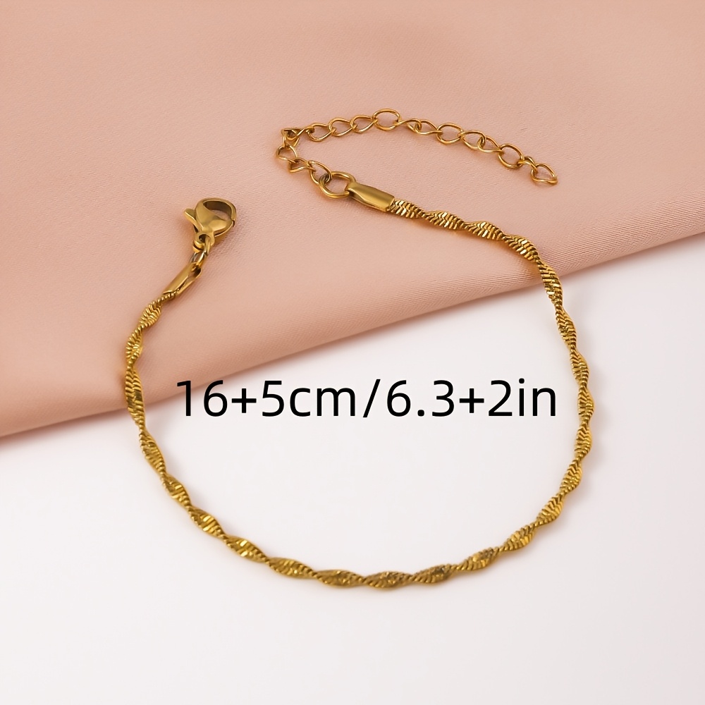 Twisted Stainless Steel Women's Bracelet for Parties and Festivals