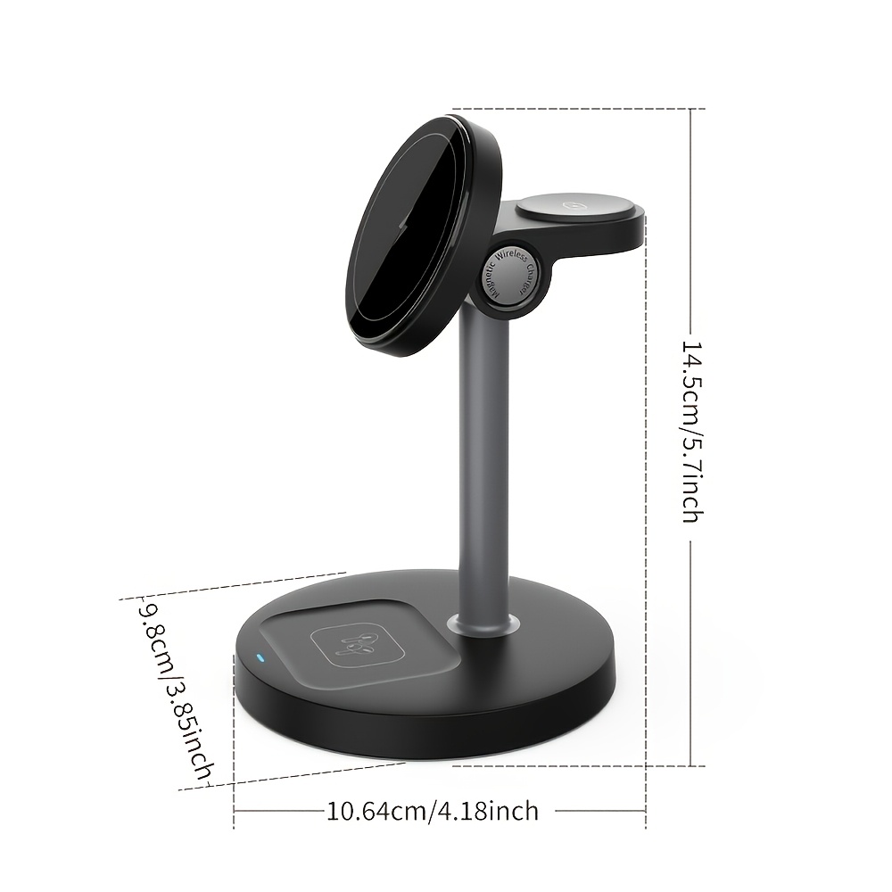 15W magnetic wireless charger stand compatible with iPhone  17/16/15/14/13/12 Pro Max/iWatch/* desktop fast charging stand suit