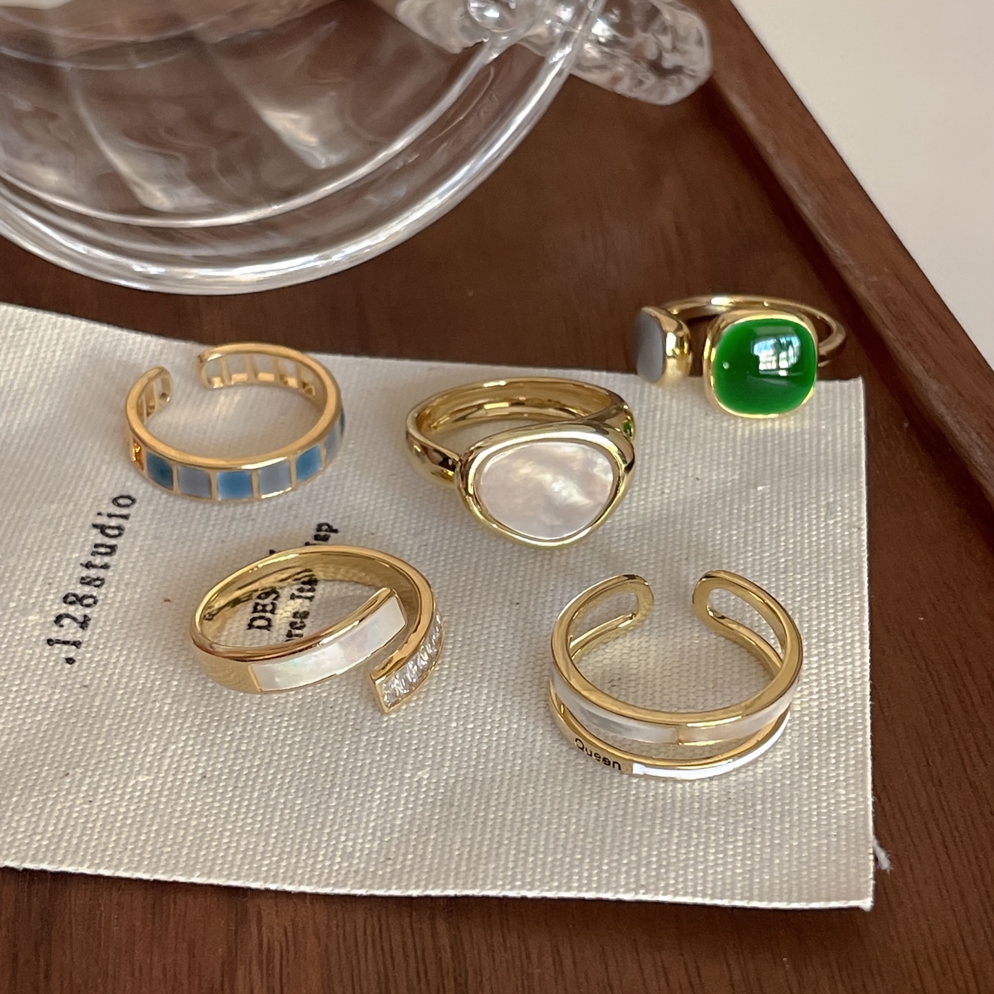 

6pcs Set Of Retro Geometric Arc Surface Finger Ring Joint Ring Oil Exaggerated Opening Smooth Ring For Women's Vacation Party Date Gift Daily Matching Holiday Gift For Friends