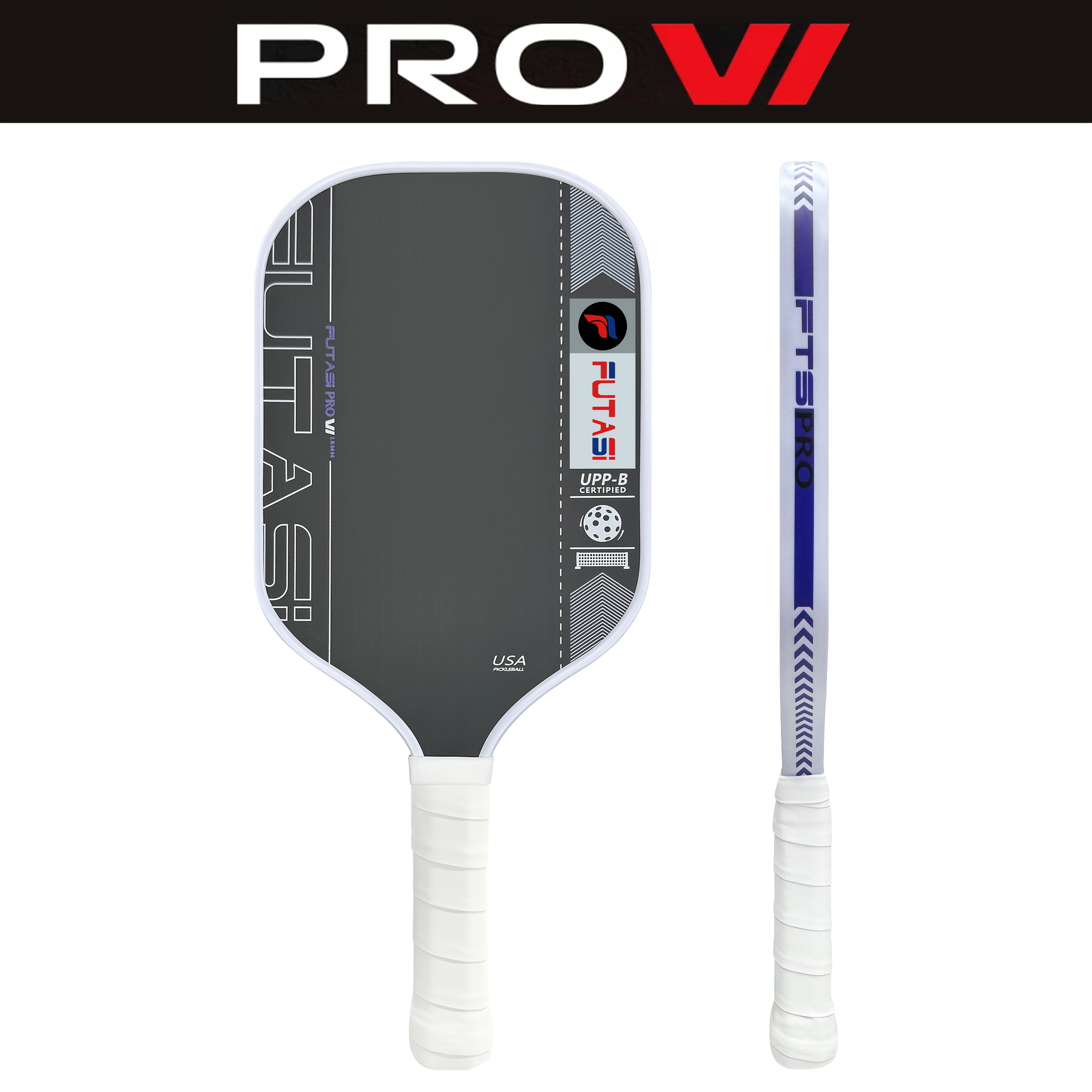 TEMU Pickleball Paddle-5th Generation Hot-pressed 1pc Design, T700 Carbon Fiber Brushed Matte Surface, Pp Honeycomb Core, 16mm Thickness, Comfortable