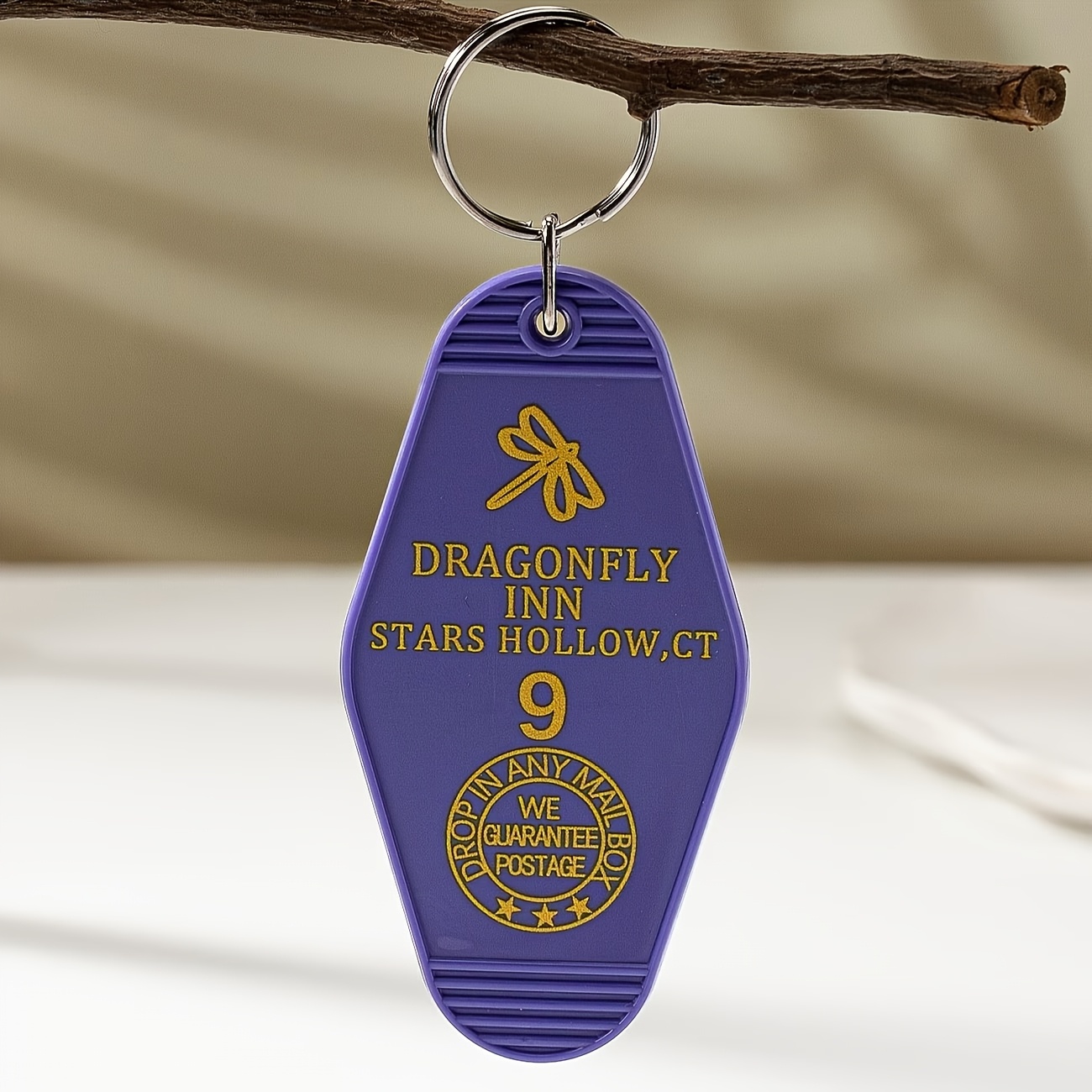 TEMU 2d Flat, A Dragonfly Keychain, Acrylic Motel Keychain, Luggage Tag, Backpack Decoration, Couple's Gift