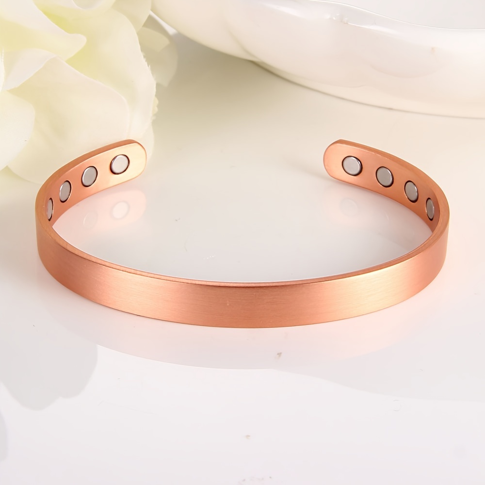 E-shop 1 Stück Kupferarmband für Damen und Herren, Magnetarmband, Verstellbares Manschettenarmband Kupferschmuck Geschenk für Familie und Freunde