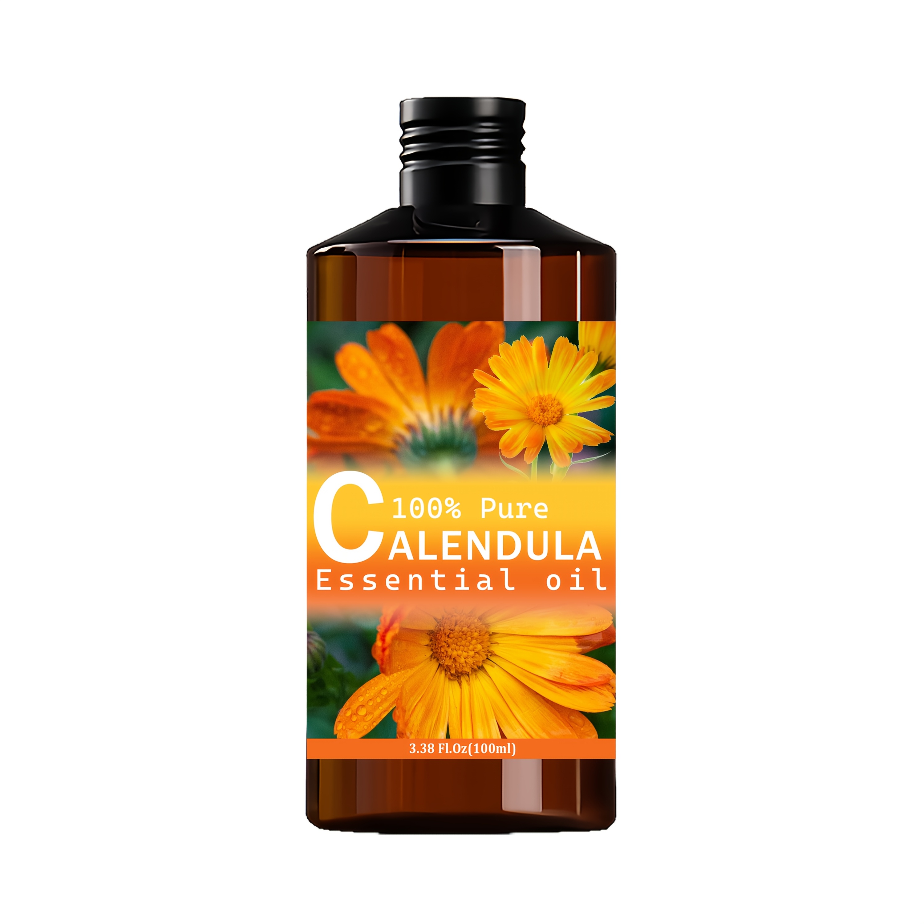 Image of Calendula Essential Oil - 100ml/ 3.38fl.oz - Perfume Oil - Care Grade For Nail, Hair & Skin Care, Massage, Moisturizing Massage Essential Oil For , Meditation, Fragrance Oil