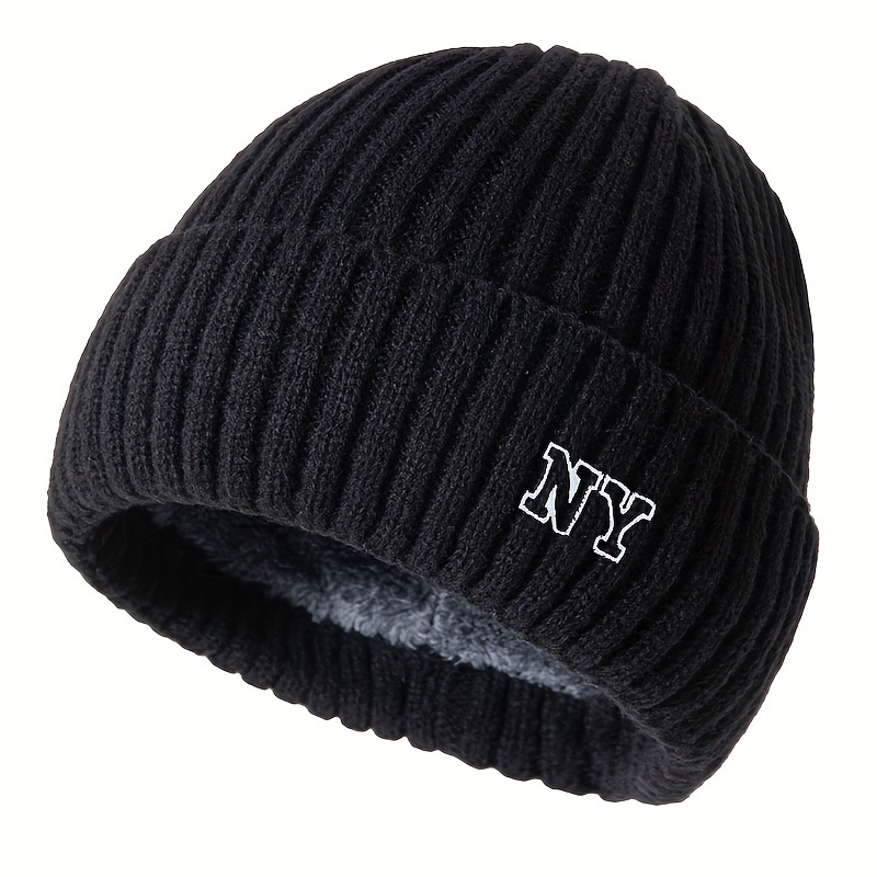 

& Fleece-lined Ny Embroidery - Stretchy Skull Cap For Men And Women, For