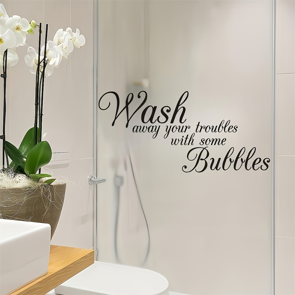 

Peoho Modern Letter Print Wall Decal - Waterproof & Removable Bathroom Sticker, Bathtubs, Washing Machines & Laundry Rooms, Creative, Home Decoration