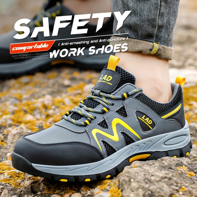 LEI AN DUN *'* Toe Work Shoes Puncture-Resistant Anti-Slip Rubber Sole,  Breathable Lightweight Safety Shoes with Shock Absorption All-*