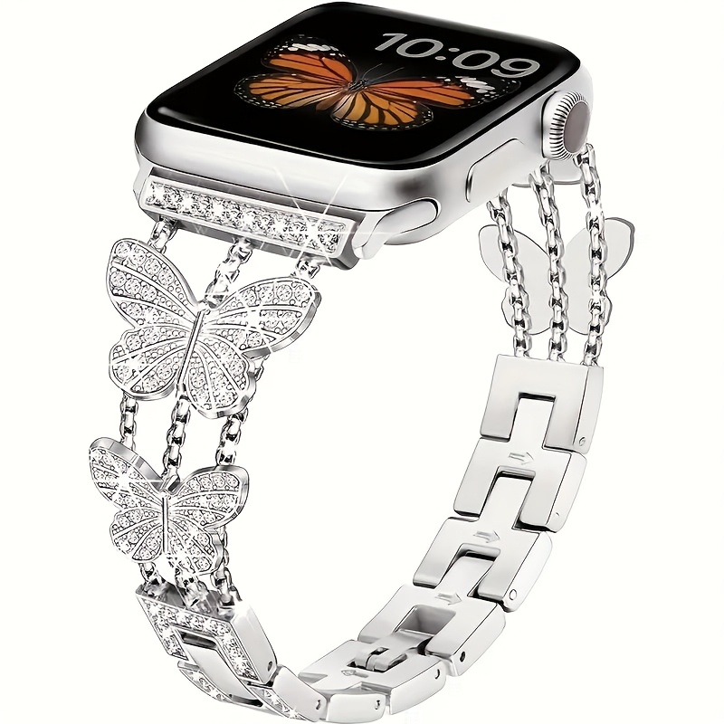TEMU Chic Metal Strap For Iwatch 12, Compatible With Sizes Including 44, 45mm, 46mm, 40mm, 41mm, 38mm, And 42mm. This High-quality Stainless Steel