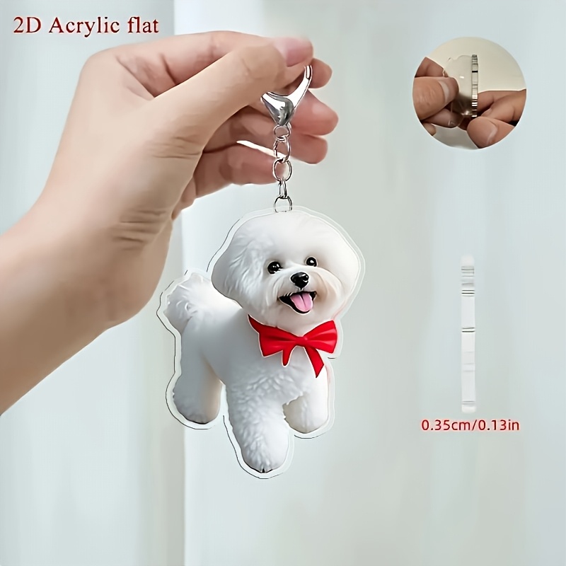 TEMU Llavero Acrílico 2D - Pequeño y Lindo, Ideal para Mochilas, Llaves de Coche y Regalos para Amantes de las Mascotas