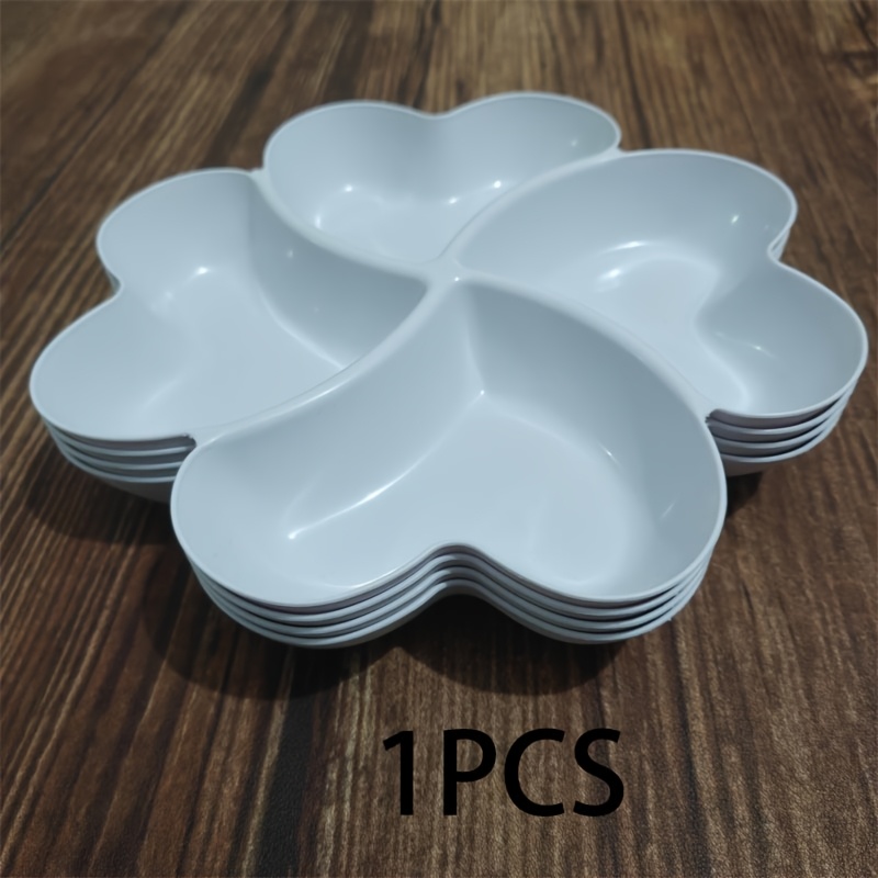 Image of Clover | Snack Plate | Candy Dish | Suitable For | Home Use | Living Room | Desktop Compartment Organizer | Candy Box | Fruit-snack-dry Fruit Plate