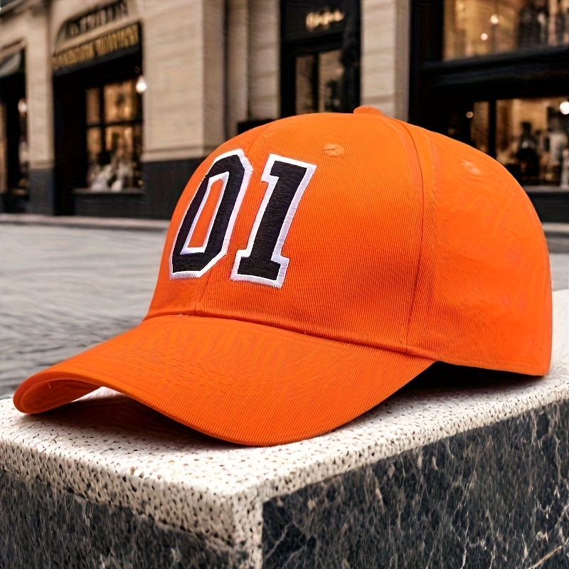 E-shop 1 Stück Orange 01 Rennwagen Baseball Cap, leicht, atmungsaktiv, verstellbare Passform, für Golfplätze & Rennstrecken, ganzjährige Nutzung,