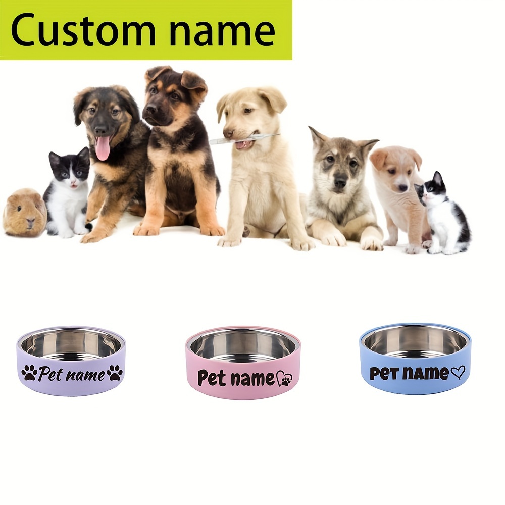 

Custom Engraved Stainless Bowl - Non-slip, Pet Feeder For Food & Water, Ideal For Small To Medium Breeds