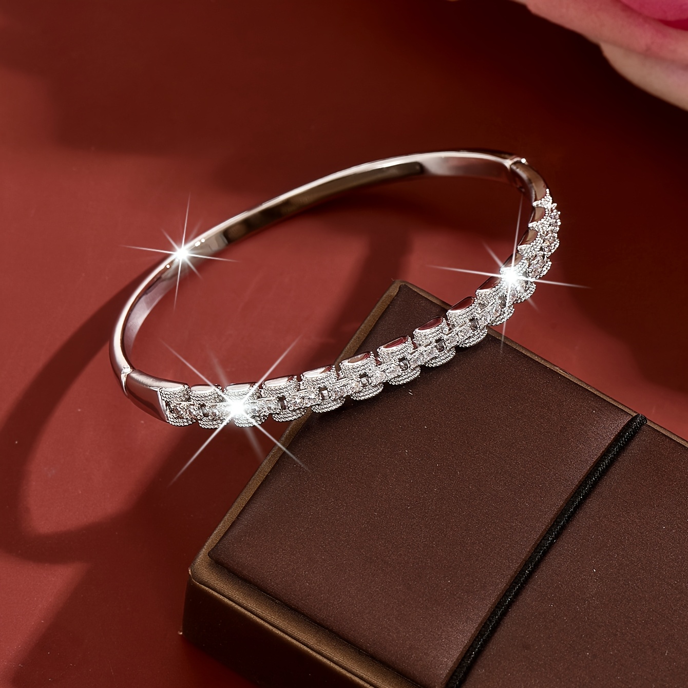 Women's Radiant Rhinestone Bangle for Elegant Occasions