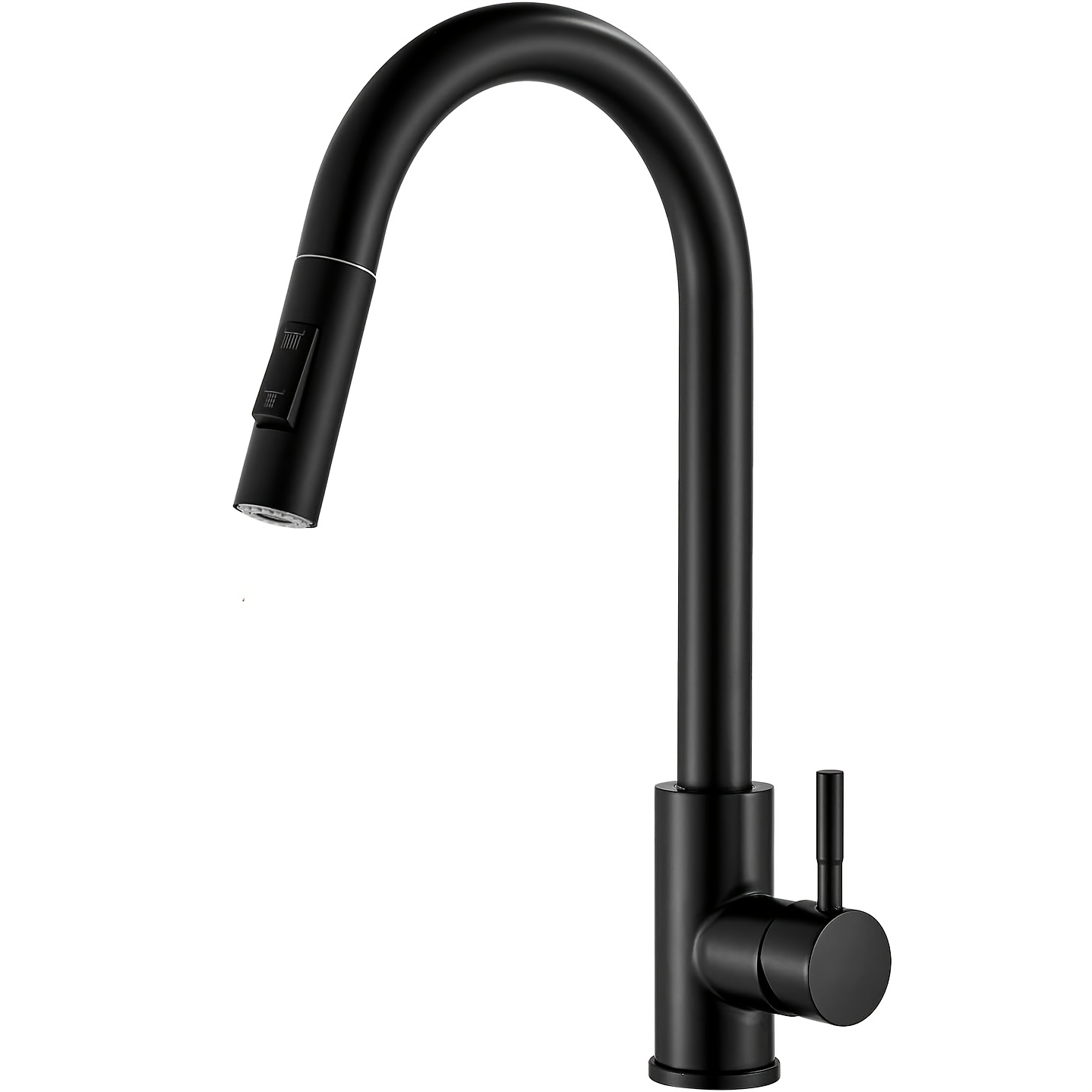 Image of Kitchen Tap, Black, Kitchen Tap With Pull-out Shower, 2 Water Jet Types, 360° Rotatable Tap, Kitchen Single Lever Mixer Tap, Sink Mixer Tap, Stainless Steel, Black&brushed Nickel&chrome