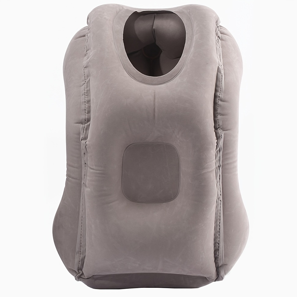 TEMU 1pc Inflatable Travel Pillow, Suitable For Air Travel. A Reusable Inflatable Neck Pillow Cover, Used To Support Head, Neck, And Waist During