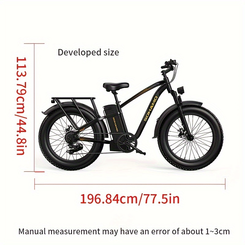 Electric Mountain Bike Adults Motor Electric Bike Fat Temu