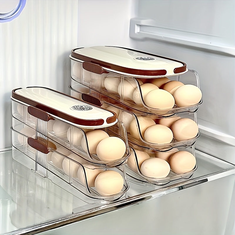 refrigerator egg roll storage box large capacity egg preservation box refrigerator specific storage box egg rack storage box pet pp material Product details 4