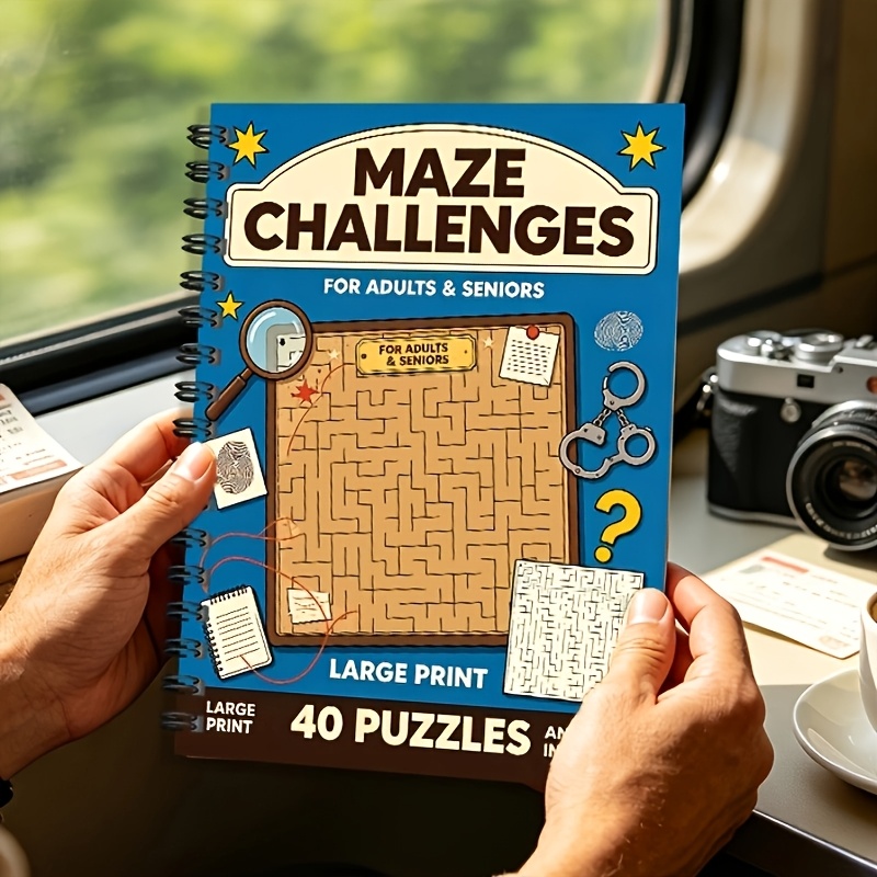 Maze Challenges Book, Large Print, Fun Mazes