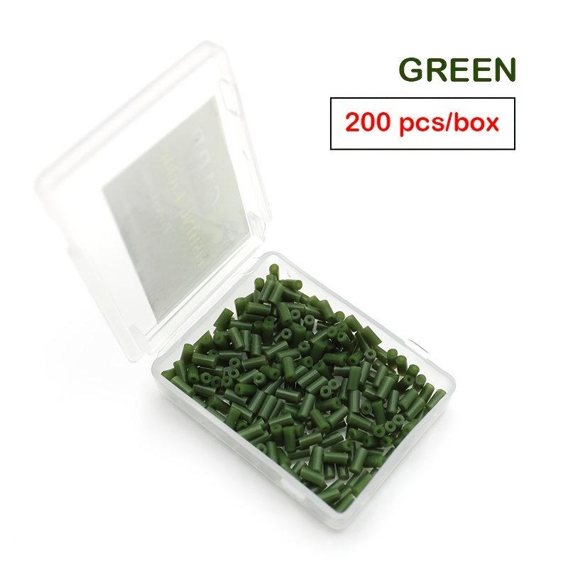 E-shop 200X Karpfenangel Zubehör Haken Silikon Schlauch Anti-Tangle Rig Schlauch Grün Braun Schwarz für Karpfenangel Haar Rig Tackle