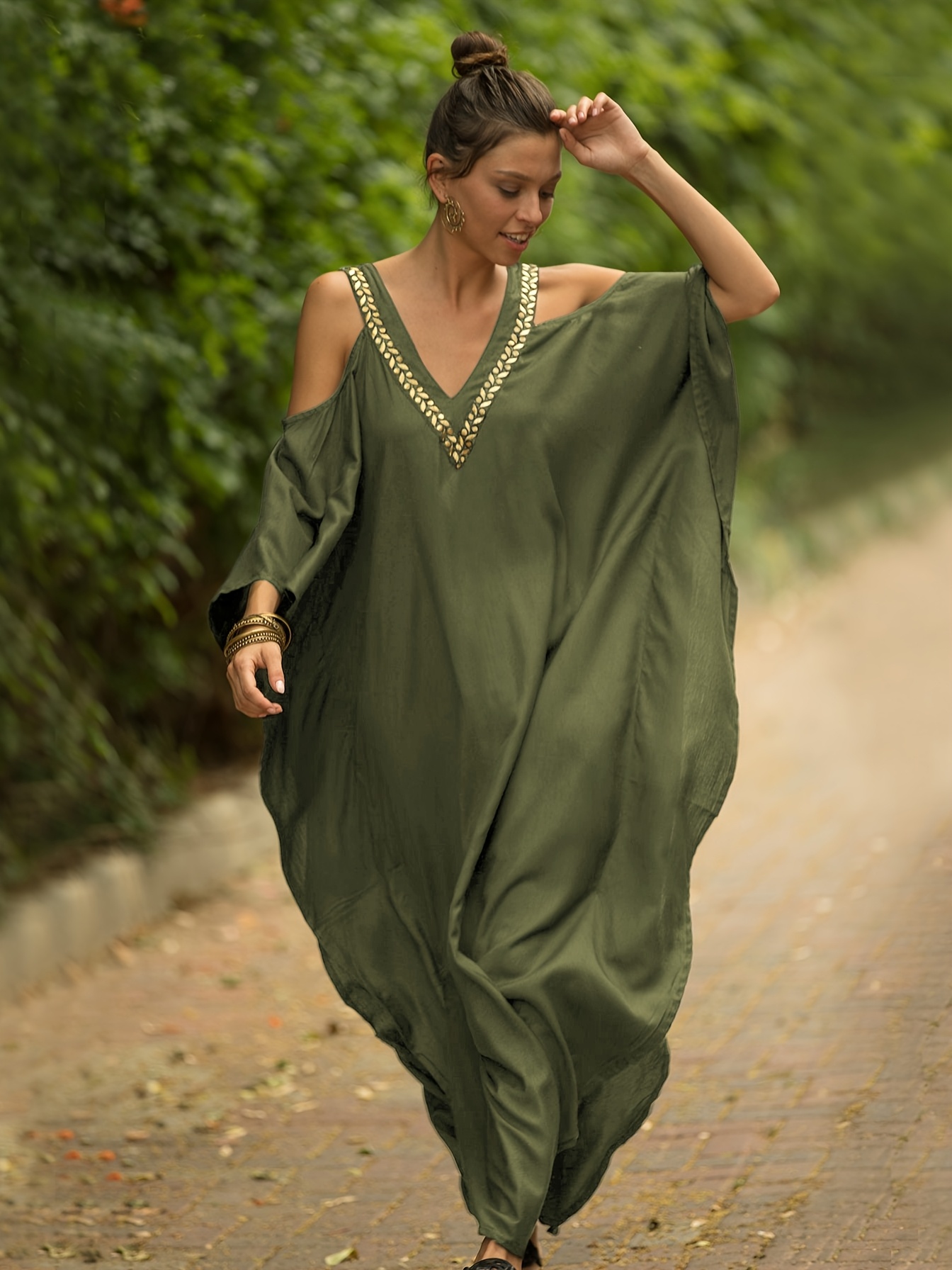 sachin and babi light blue dress plus size v neck cold shoulder maxi dress casual batwing