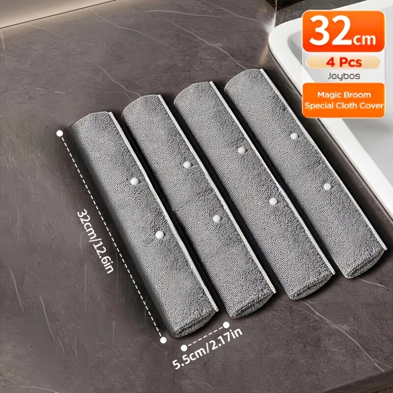 TEMU Joybos Floor Squeegee Broom Replacement Cloth Covers, Wet Dry Use Coral Fleece Broom Refill Pads, Removable Washable Broom Head Covers For Home