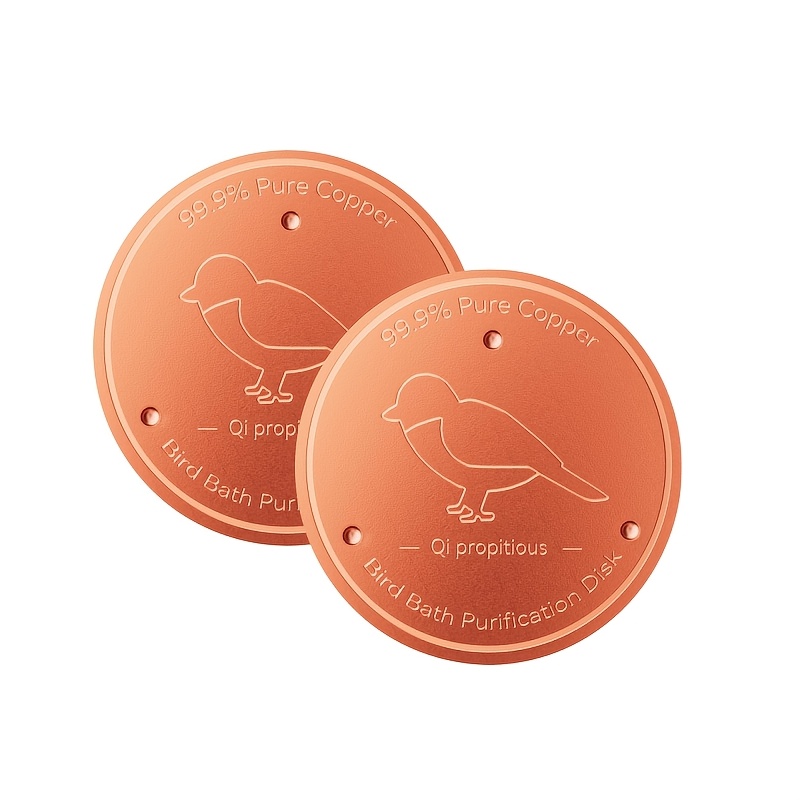 bird bath purification disk   99 pure copper 1mm reinforced 4 inch round disk with   support for physical   water   universal fit for outdoor   bowl