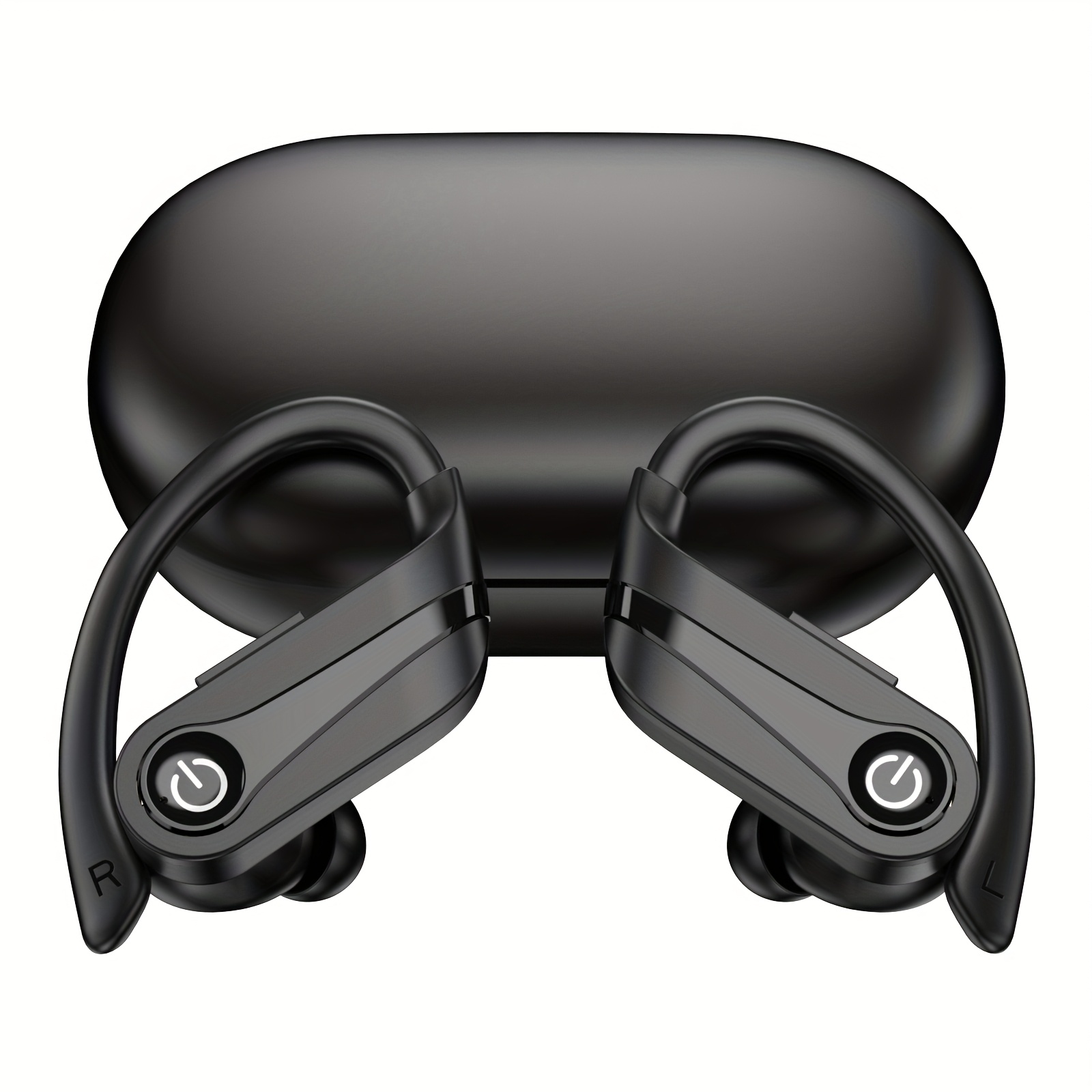 TEMU New Wireless Earphones For Running, Wireless Earbuds With Ear Hooks, Pure , Head Mounted Headphones With Dual Led Displays, Headphone Noise