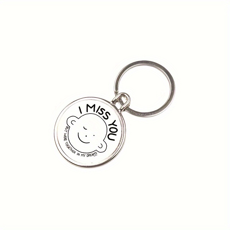 TEMU Personalized Dual-sided Photo Keychain - Customizable Alloy Metal Pendant For Family, & - Funky Style Keepsake Gift With Optional Multiple Quantities, Custom Pendant