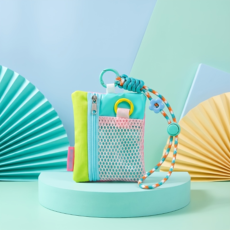 TEMU Mini Útil con Cordón para Teléfono, Soporte Multifuncional para Tarjetas, Colgante, Llave, Auriculares, Bolso Cuadrado Pequeño Portátil