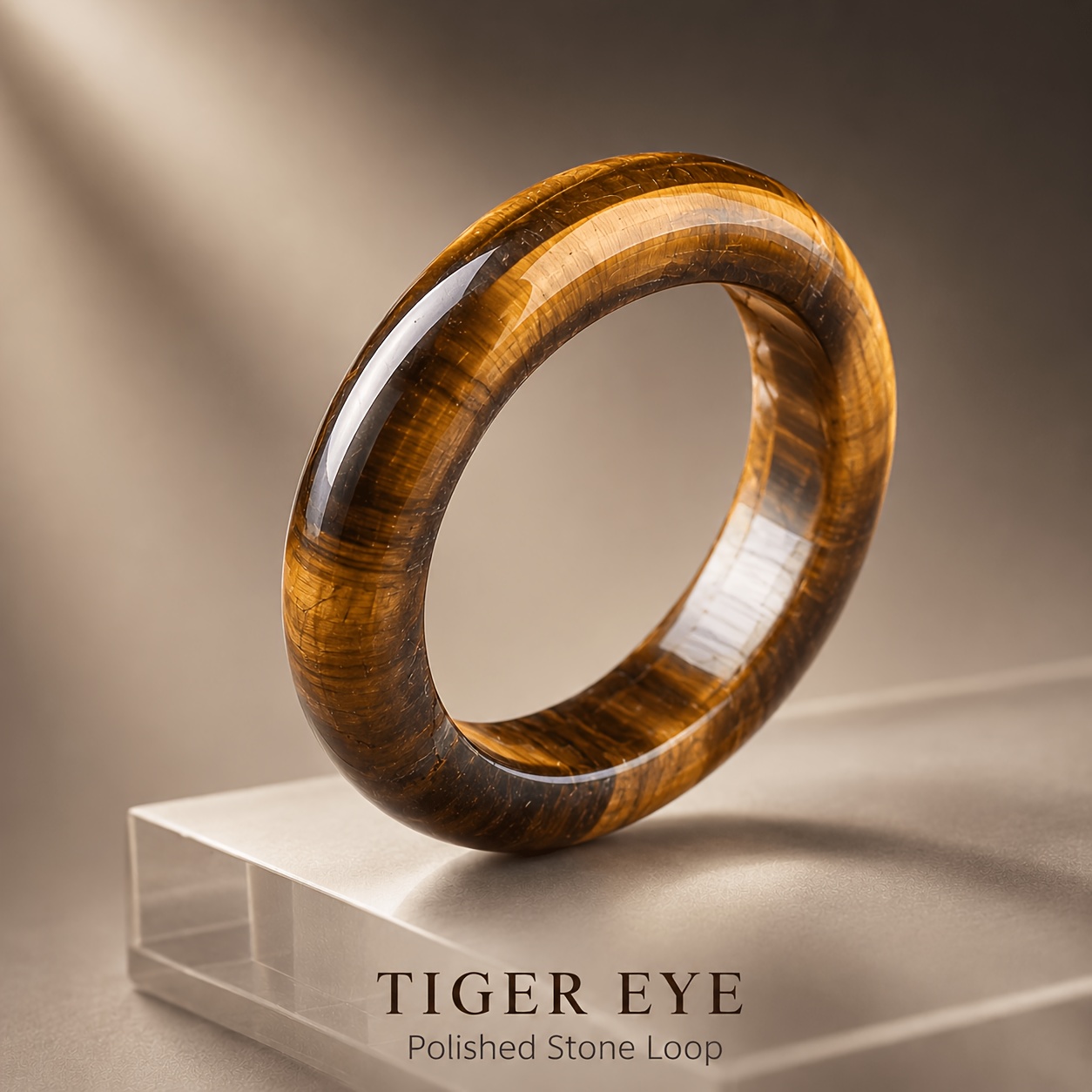 TEMU Natural Wide Band Ring For Women And Men, Polished Stone Finger Ring, Bracelet Runner Loop Charm, Beaded Bracelet Necklace Making Accessory,