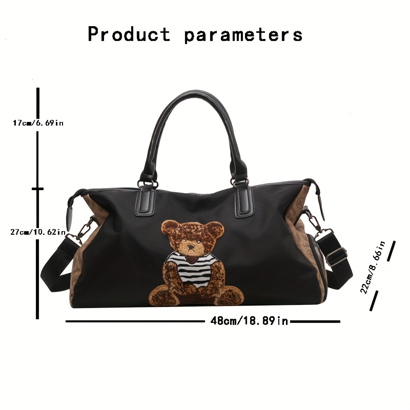 large capacity oxford travel duffle bag cute teddy bear - Temu Ukraine