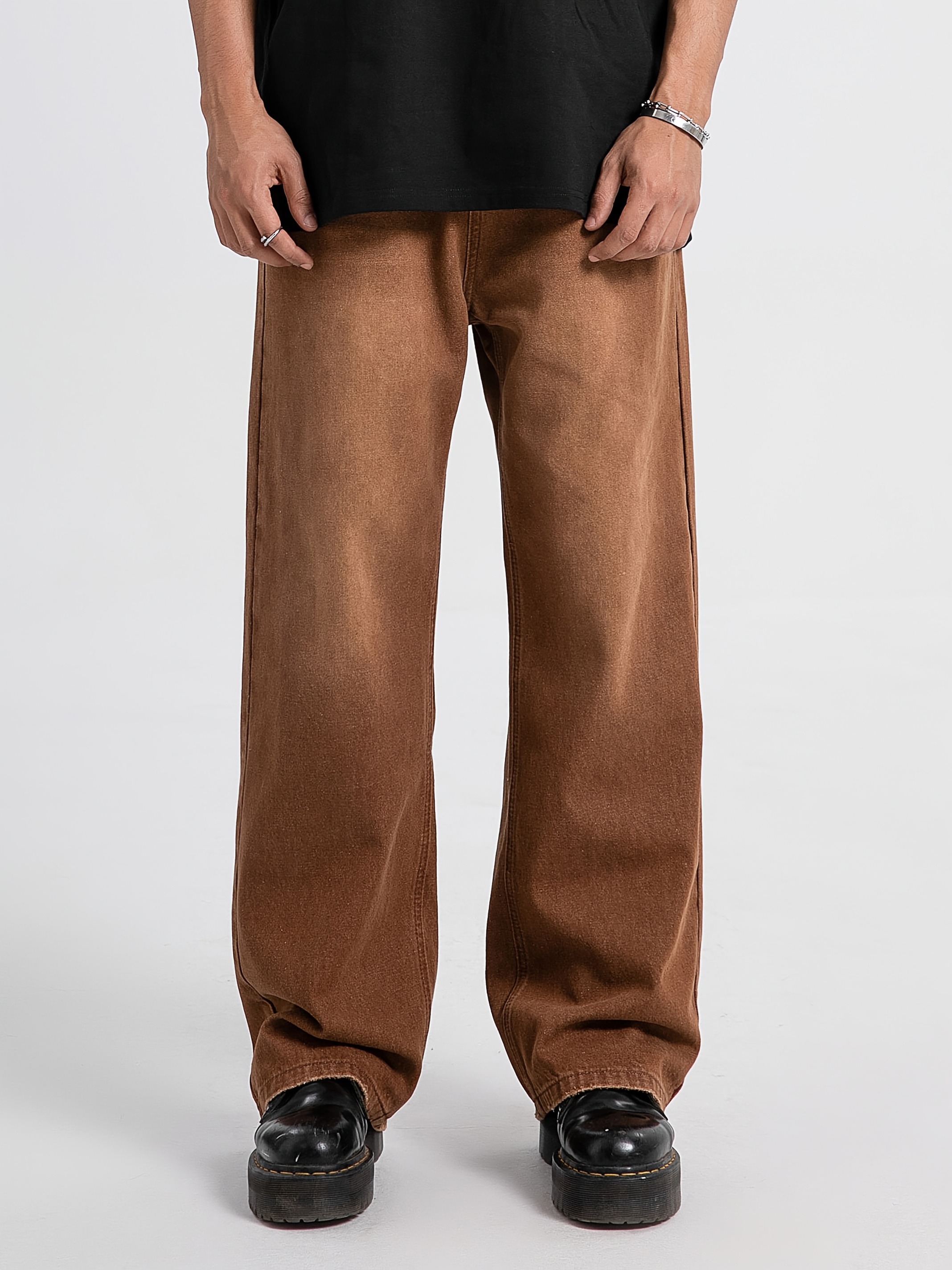 brown pants men sold on Temu United States