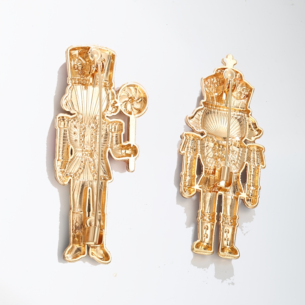 3pcs/Set SOLEVDO Enamel Rhinestone Brooch, Nut Soldier Gift