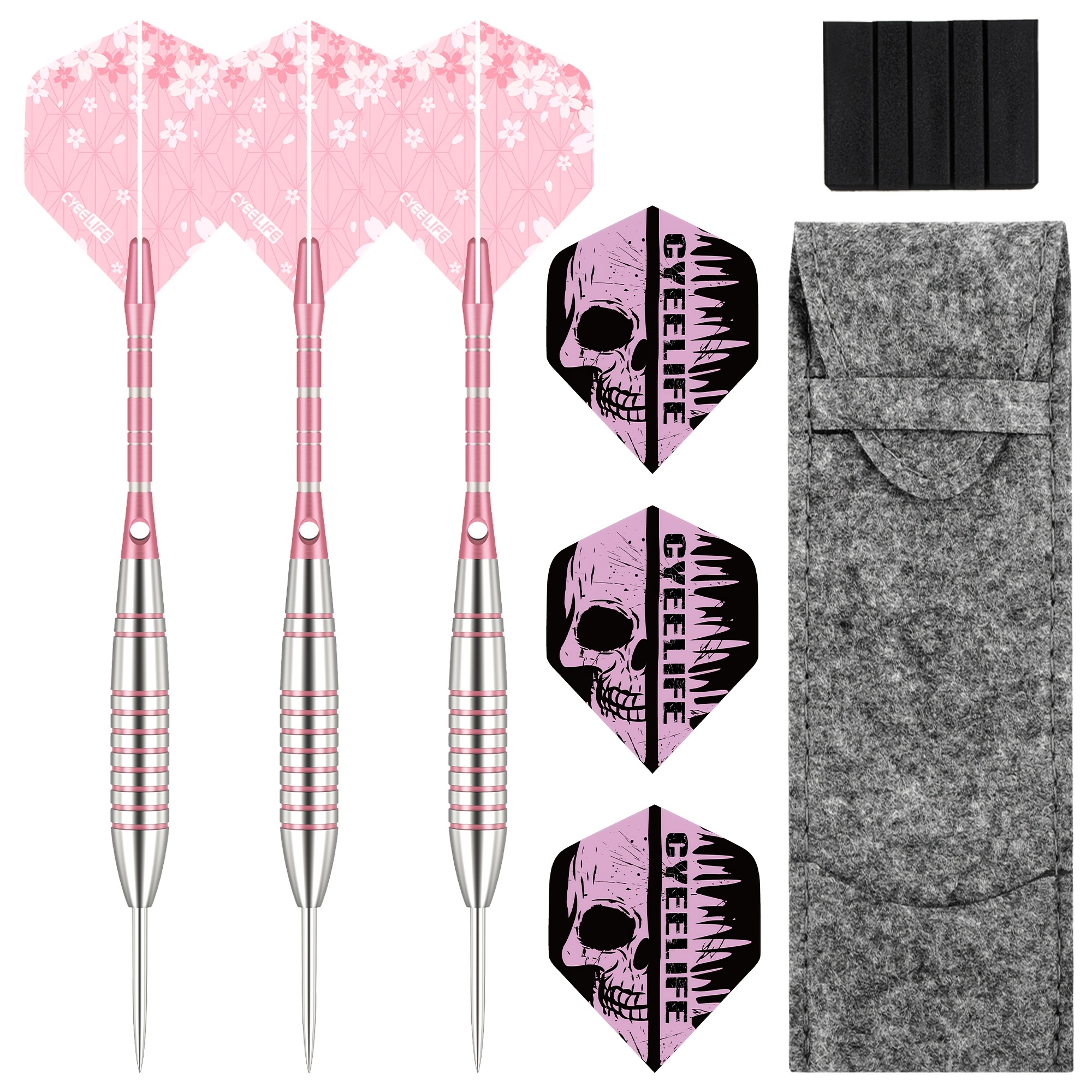 E-shop 22G Harte Darts mit Metallspitzen, Pinke Profi Wurfspiel Darts
