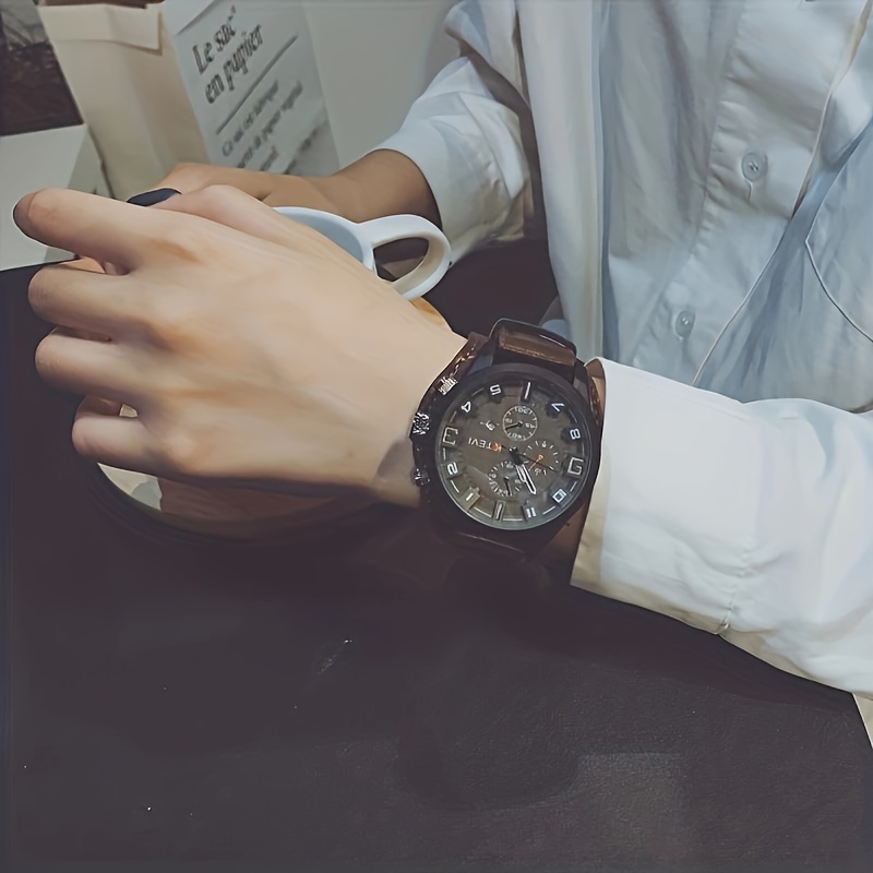 reloj de     y americano para hombres, versión   de moda,   de las fuerzas especiales de policía, reloj de calendario de esfera   para hombres 6