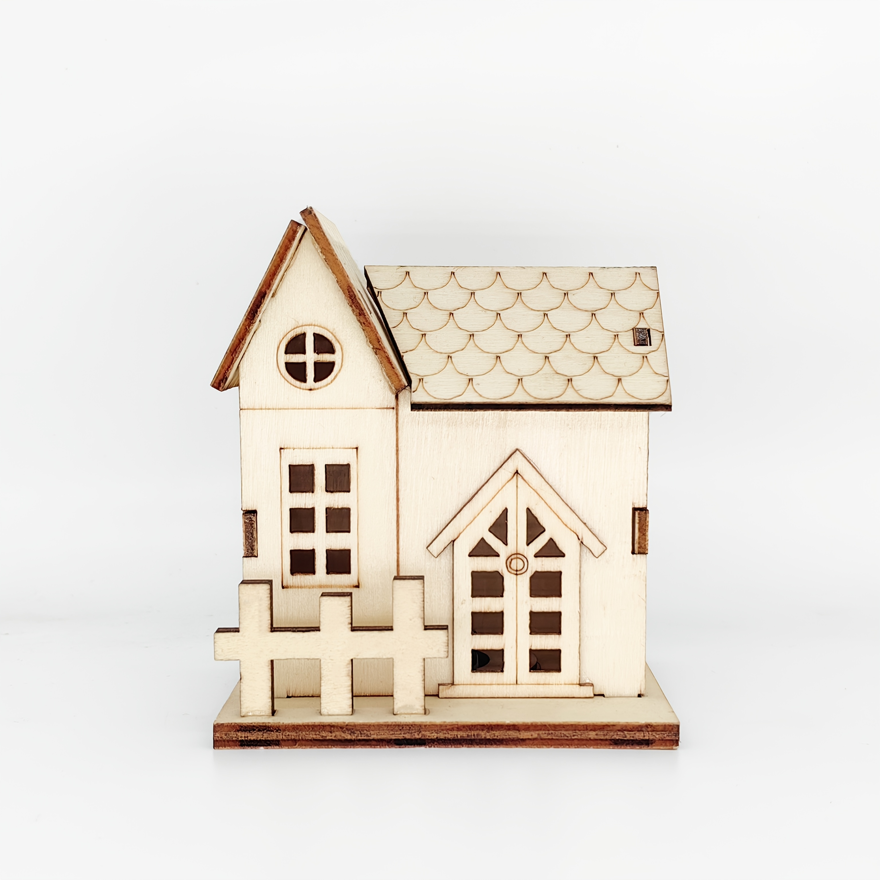 New Wooden Craft Wooden House-shaped Ornament Home Office Desktop Window Display
